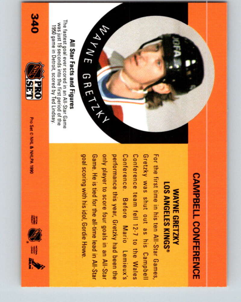 1990-91 Pro Set #340 Wayne Gretzky AS Mint Los Angeles Kings