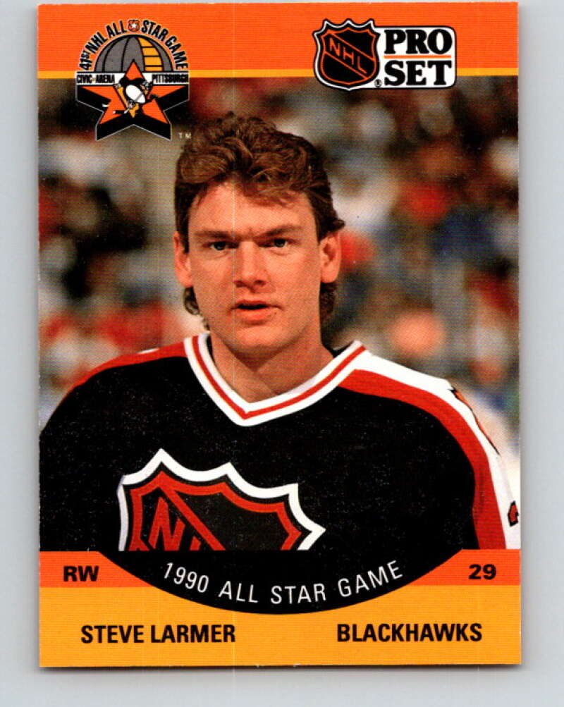 1990-91 Pro Set #345 Steve Larmer AS Mint Chicago Blackhawks