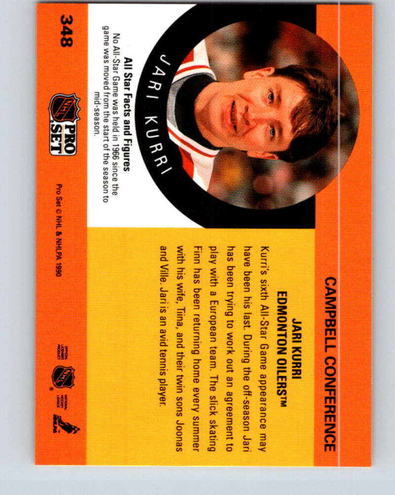 1990-91 Pro Set #348 Jari Kurri AS Mint Edmonton Oilers