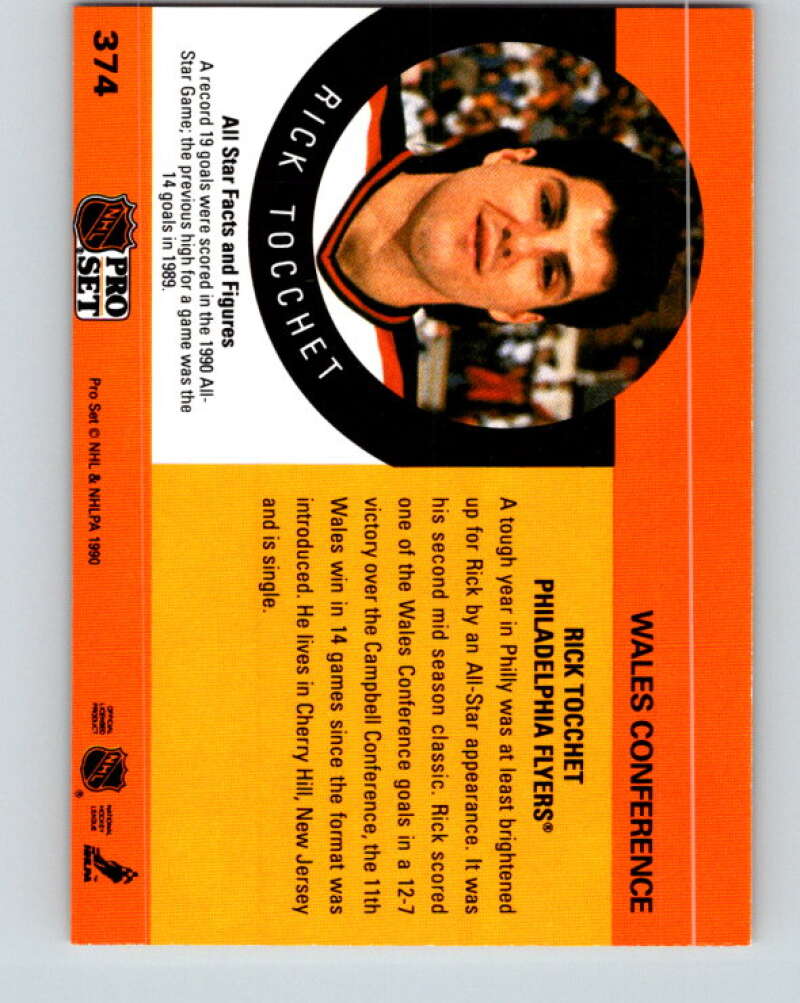 1990-91 Pro Set #374 Rick Tocchet AS Mint Philadelphia Flyers