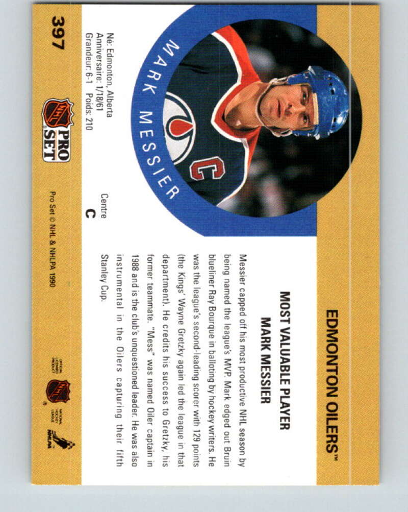 1990-91 Pro Set #397 Mark Messier MVP Mint Edmonton Oilers