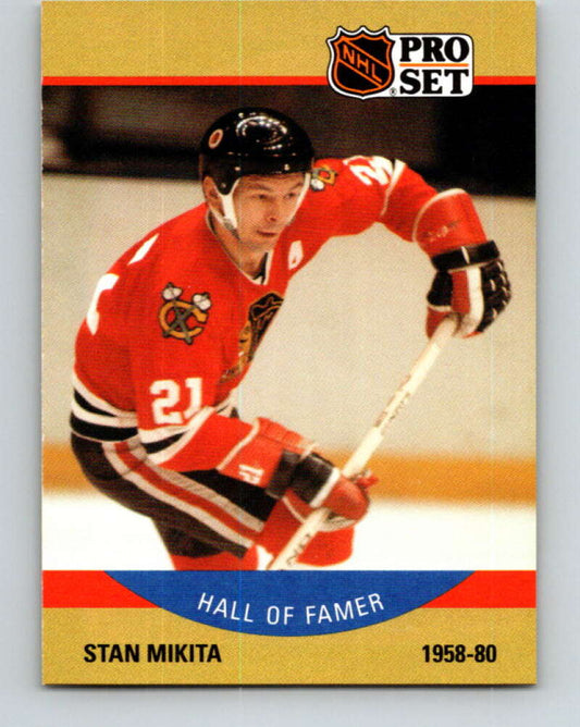 1990-91 Pro Set #405 Stan Mikita HOF Mint Chicago Blackhawks