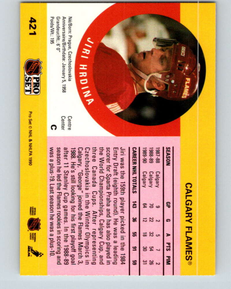 1990-91 Pro Set #421 Jiri Hrdina Mint Calgary Flames