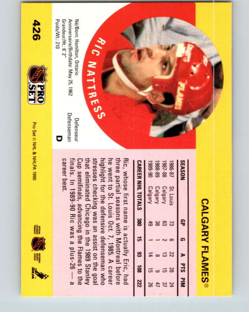 1990-91 Pro Set #426 Ric Nattress Mint Calgary Flames