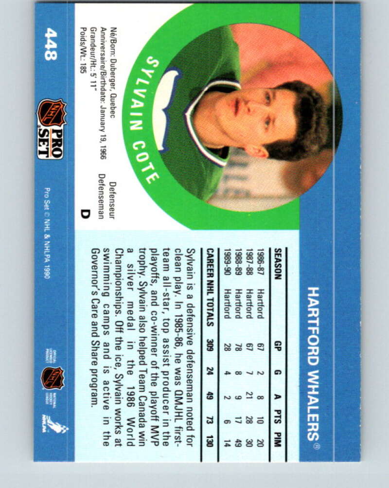 1990-91 Pro Set #448 Sylvain Cote Mint Hartford Whalers