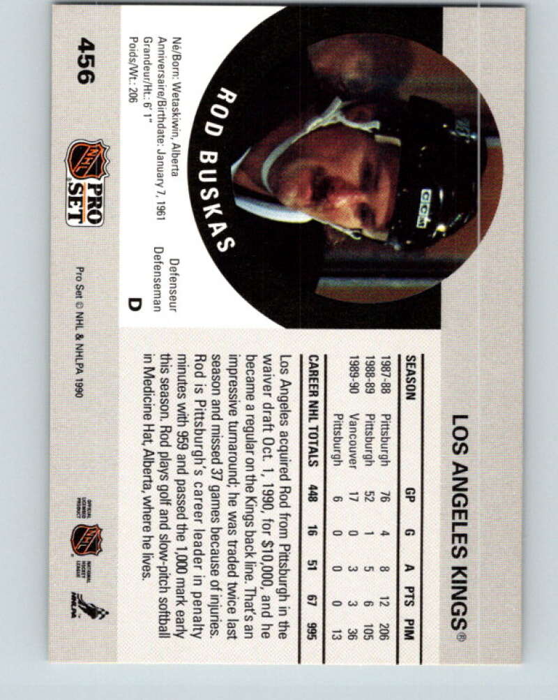 1990-91 Pro Set #456 Rod Buskas Mint Los Angeles Kings