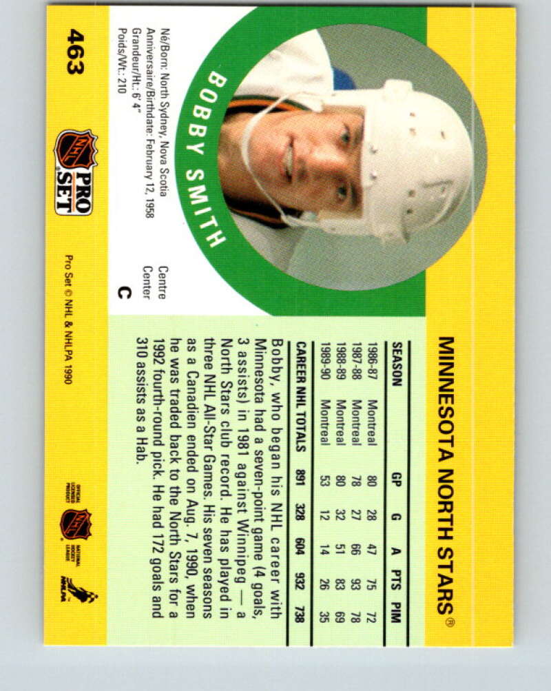 1990-91 Pro Set #463 Bobby Smith Mint Minnesota North Stars