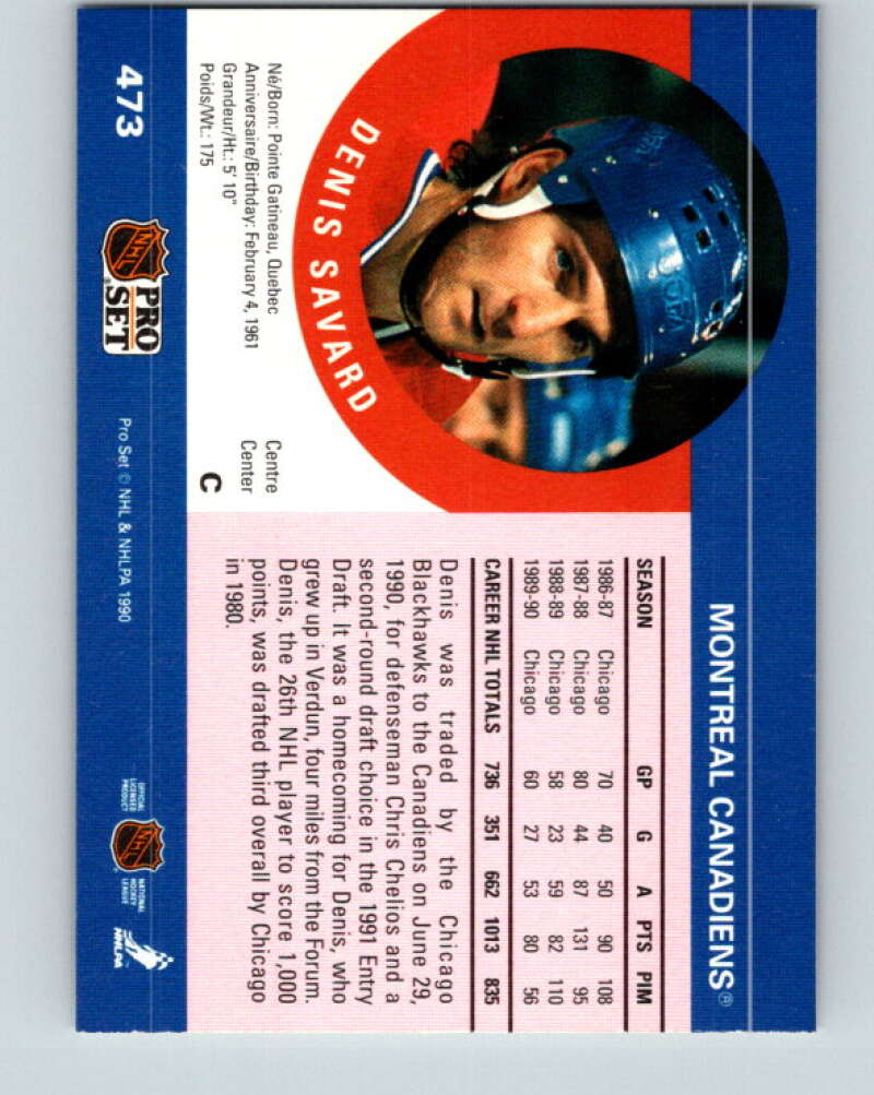 1990-91 Pro Set #473 Denis Savard Mint Montreal Canadiens