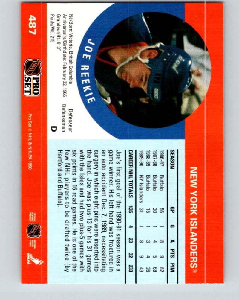 1990-91 Pro Set #487 Joe Reekie Mint New York Islanders