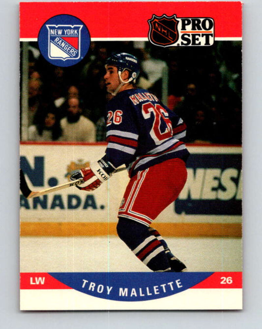 1990-91 Pro Set #492 Troy Mallette Mint New York Rangers