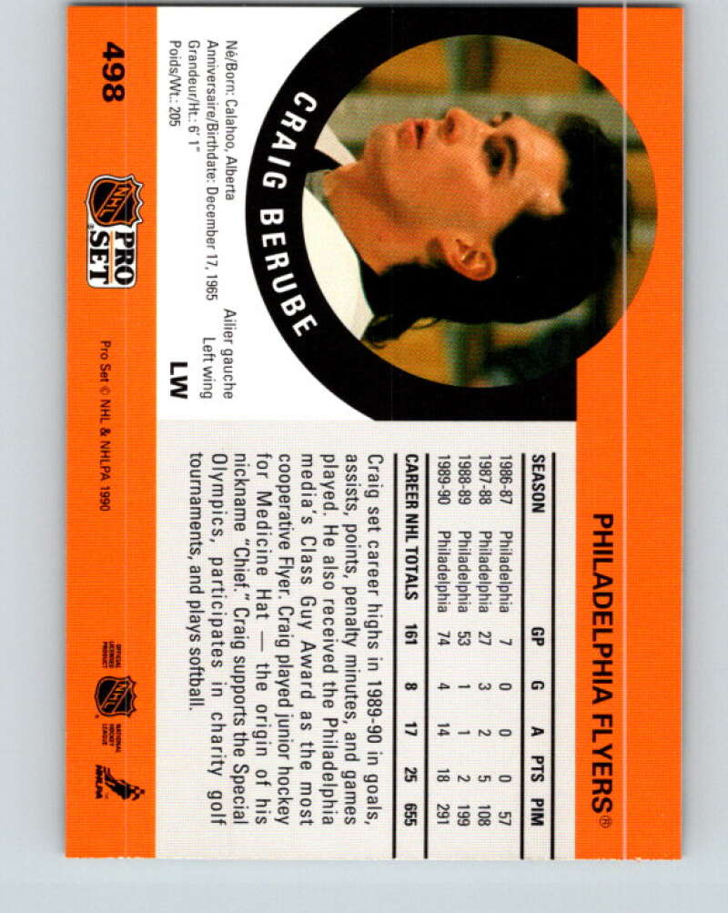 1990-91 Pro Set #498 Craig Berube Mint Philadelphia Flyers