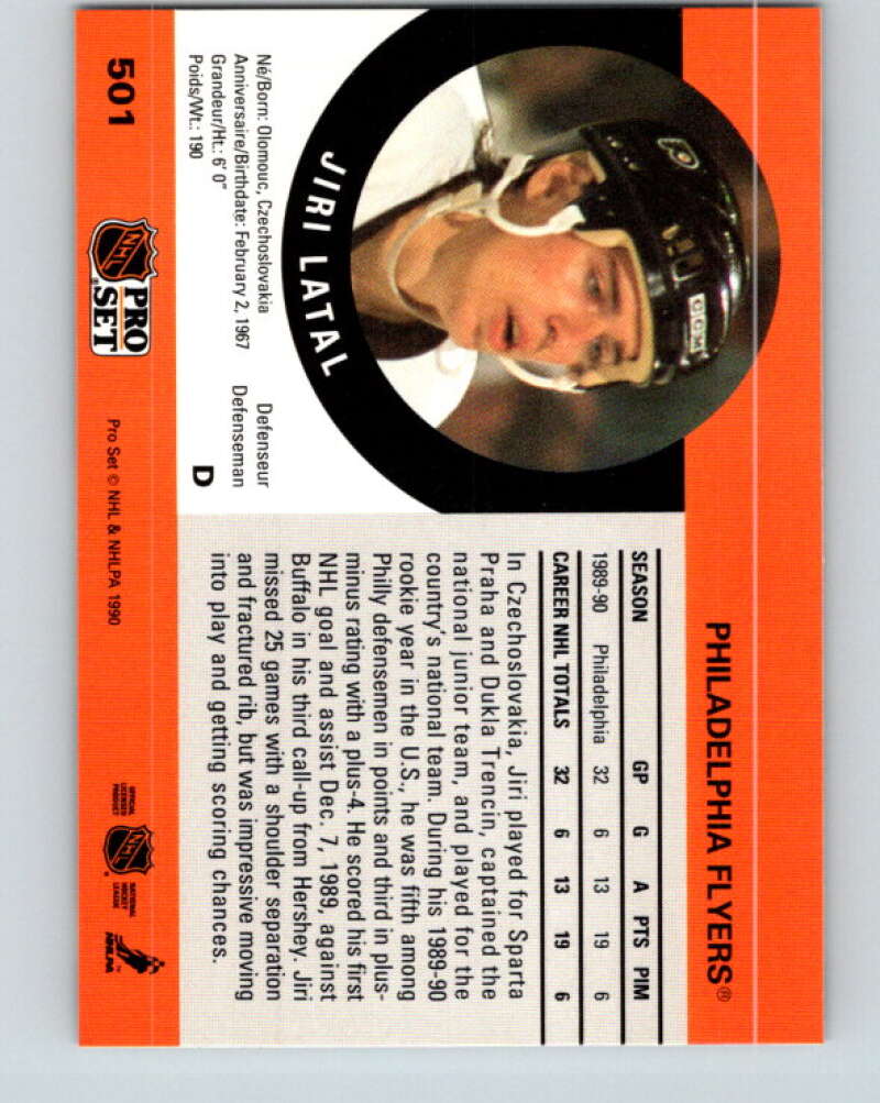 1990-91 Pro Set #501 Jiri Latal Mint Philadelphia Flyers