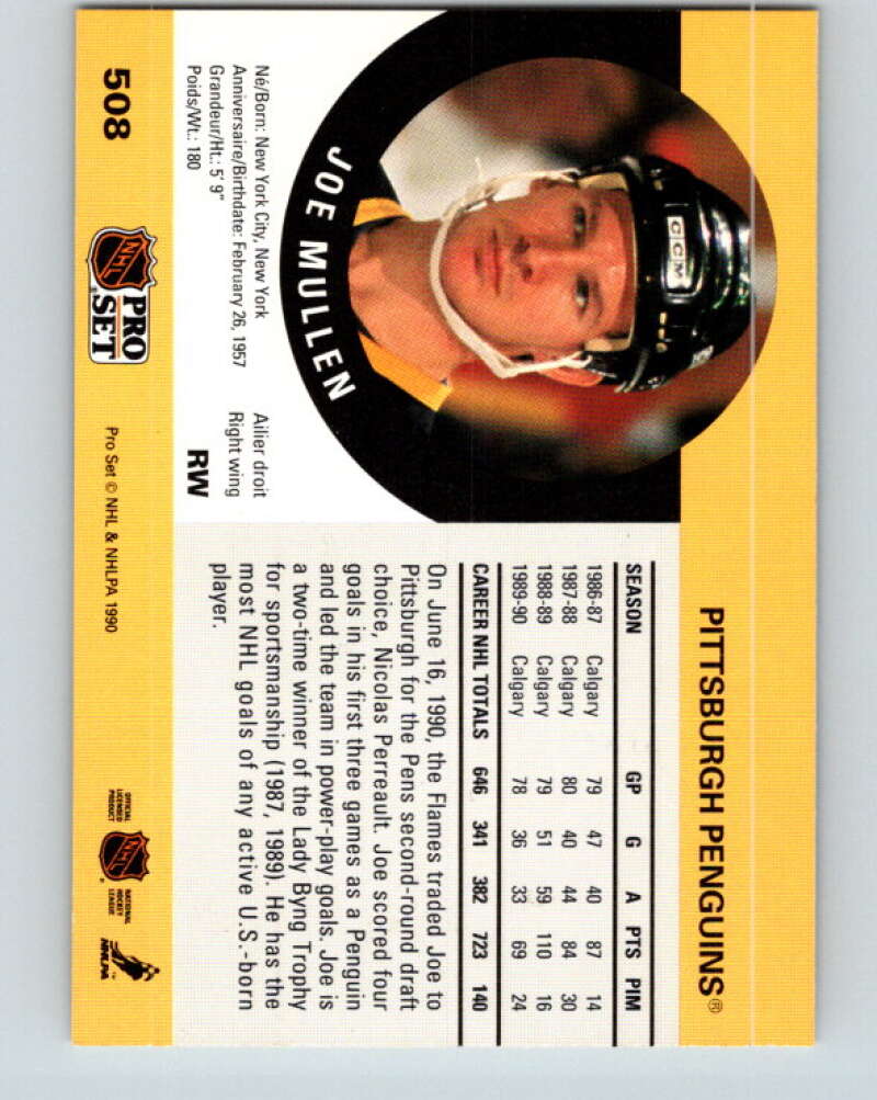 1990-91 Pro Set #508 Joe Mullen Mint Pittsburgh Penguins