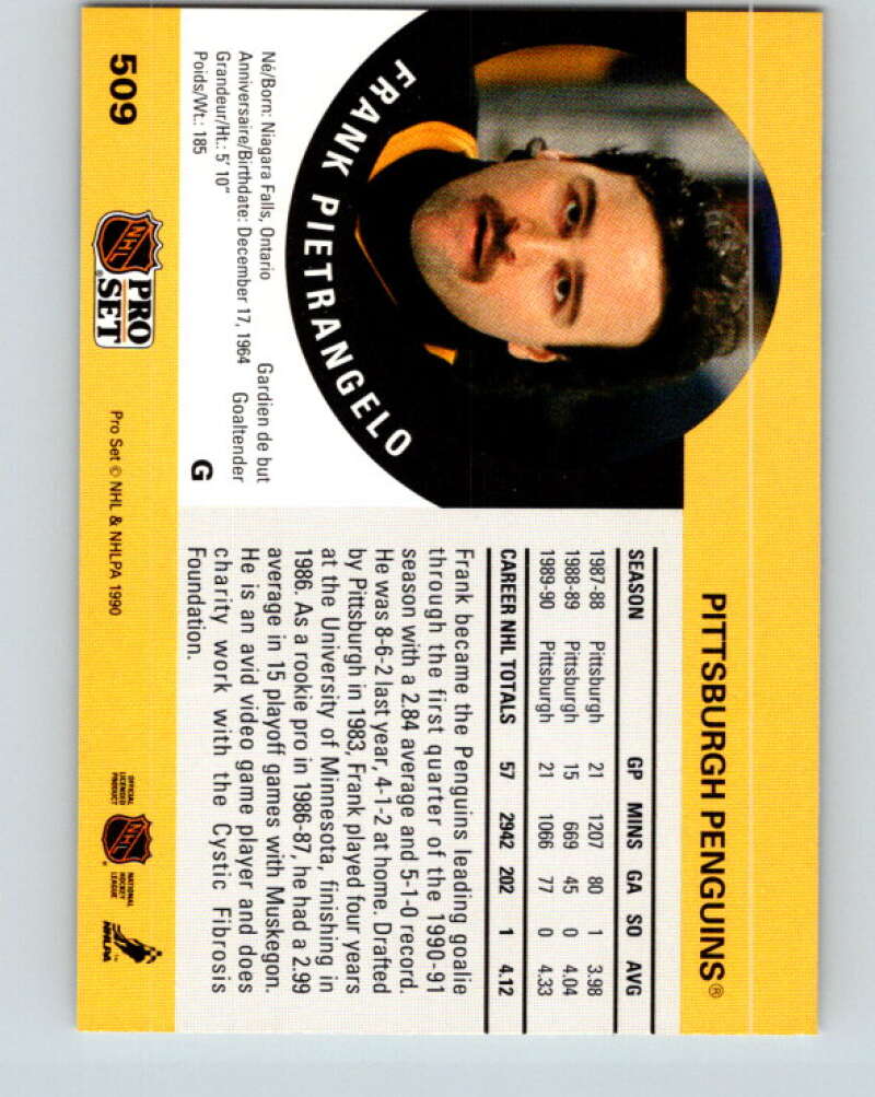 1990-91 Pro Set #509 Frank Pietrangelo Mint Pittsburgh Penguins