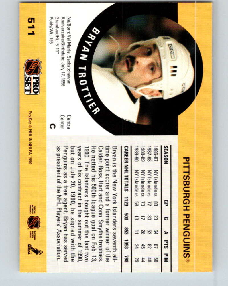 1990-91 Pro Set #511 Bryan Trottier Mint Pittsburgh Penguins