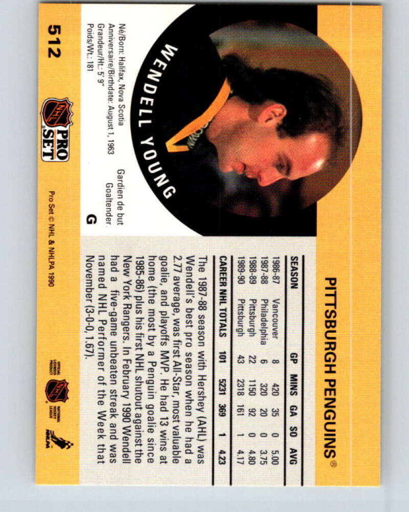 1990-91 Pro Set #512 Wendell Young Mint Pittsburgh Penguins