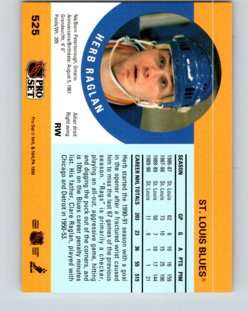 1990-91 Pro Set #525 Herb Raglan Mint St. Louis Blues