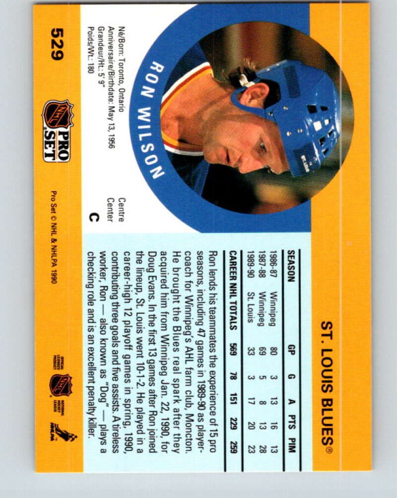 1990-91 Pro Set #529 Ron Wilson Mint St. Louis Blues