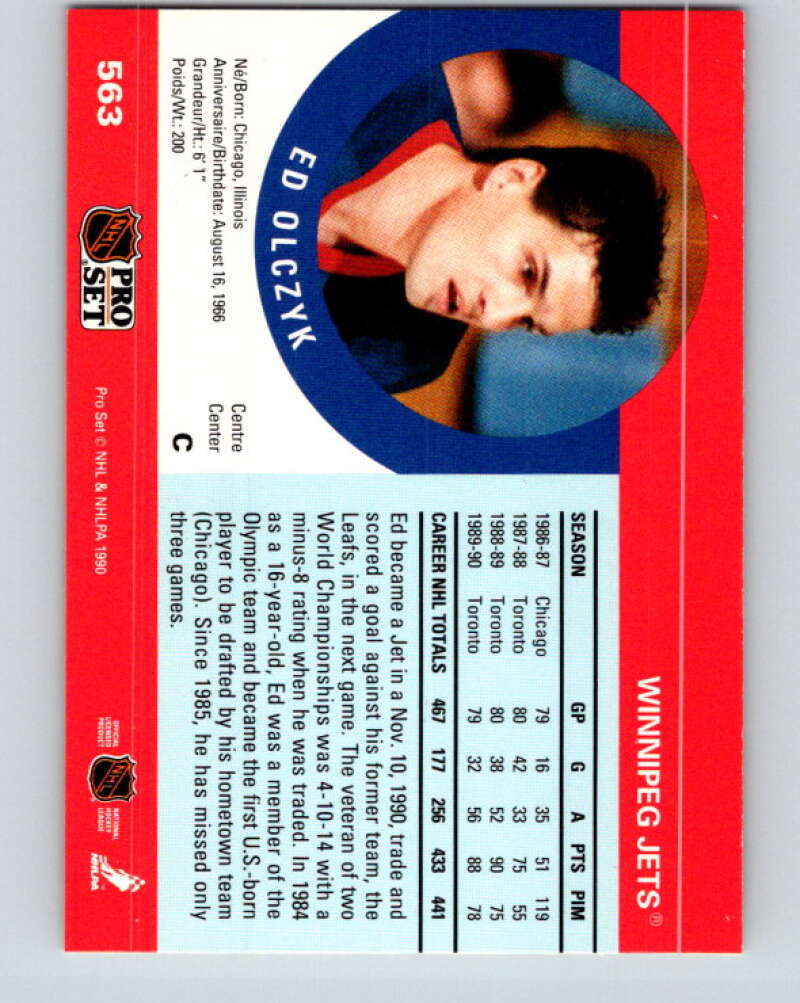 1990-91 Pro Set #563 Ed Olczyk Mint Winnipeg Jets