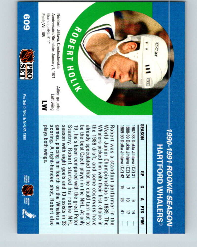 1990-91 Pro Set #609 Bobby Holik Mint RC Rookie Hartford Whalers