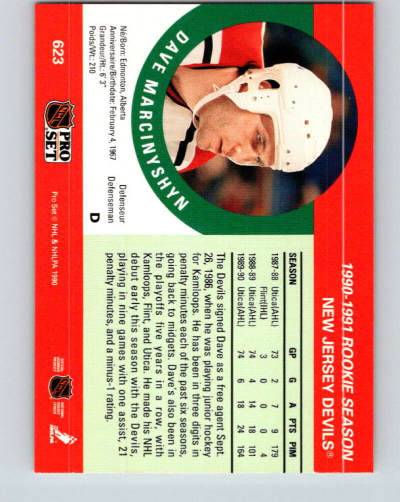 1990-91 Pro Set #623 David Marcinyshyn Mint New Jersey Devils