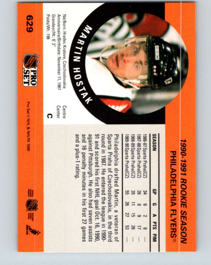 1990-91 Pro Set #629 Martin Hostak Mint Philadelphia Flyers