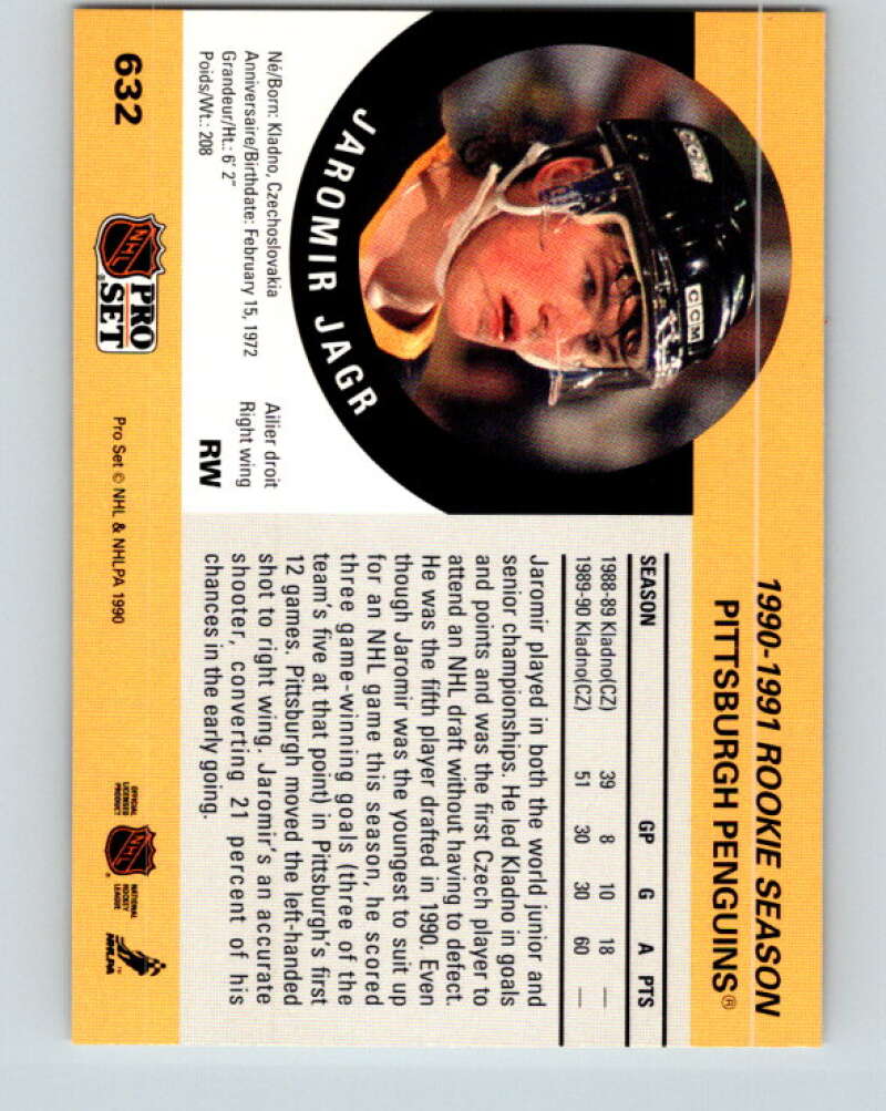 1990-91 Pro Set #632 Jaromir Jagr Mint RC Rookie Pittsburgh Penguins