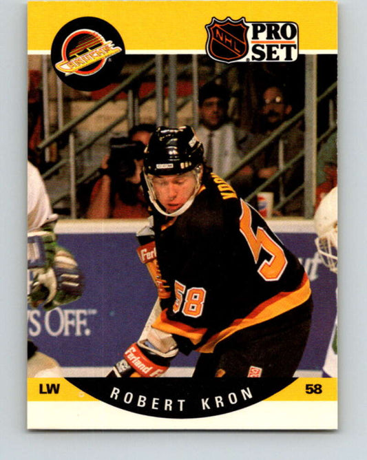 1990-91 Pro Set #642 Robert Kron Mint Vancouver Canucks
