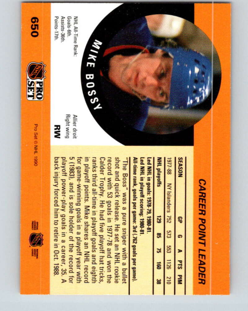 1990-91 Pro Set #650 Mike Bossy Mint New York Islanders