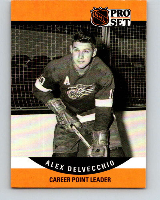 1990-91 Pro Set #652 Alex Delvecchio Mint Detroit Red Wings
