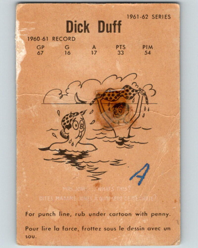 1961-62 Parkhurst #12 Dick Duff Toronto Maple Leafs V13