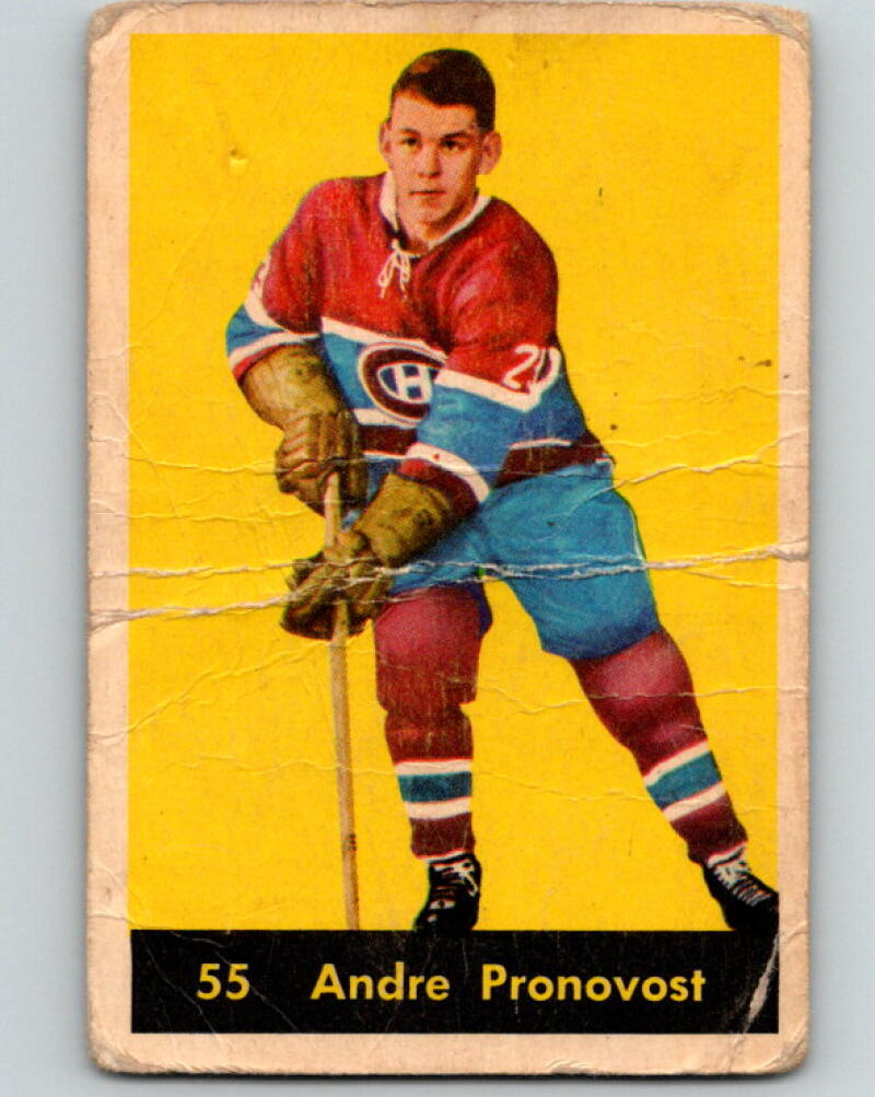 1960-61 Parkhurst #55 Andre Pronovost Montreal Canadiens V14