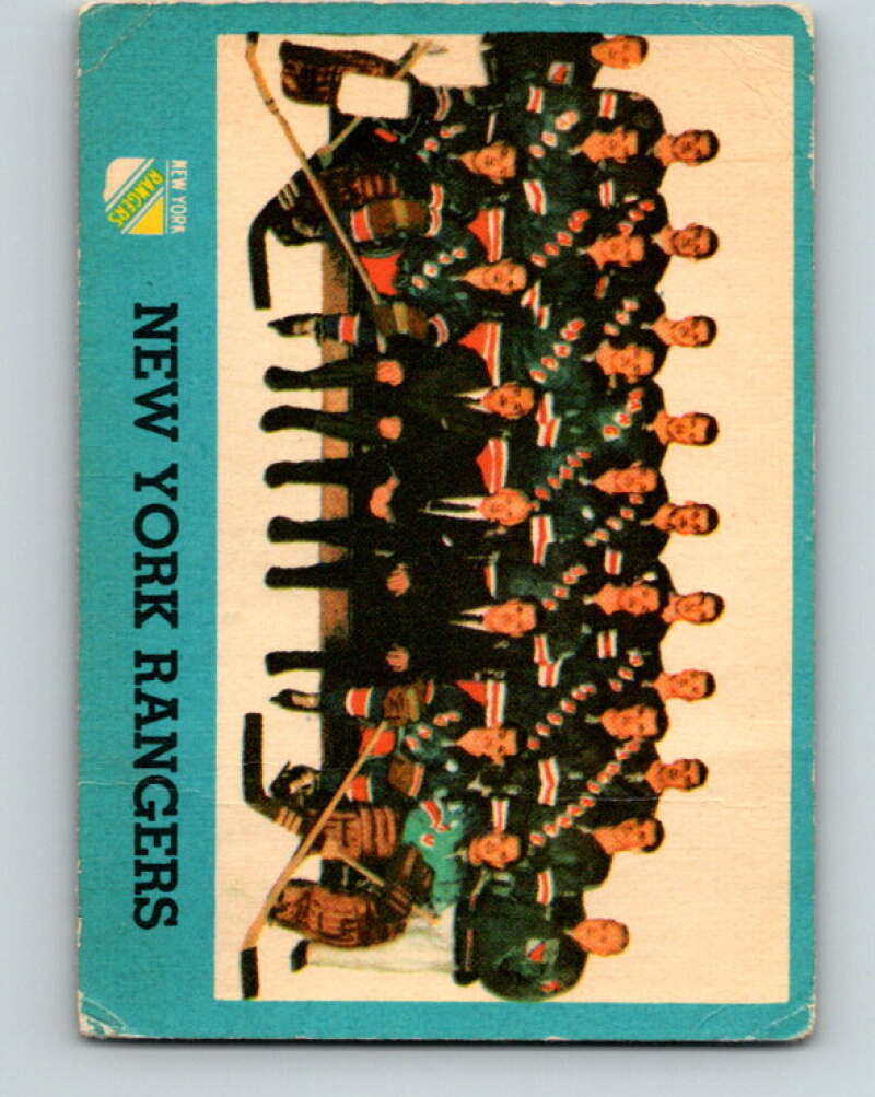 1962-63 Topps #65 Rangers Team  New York Rangers  V110