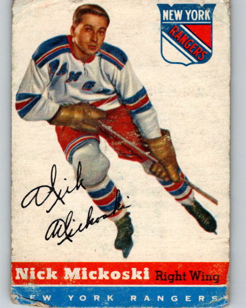 1954-55 Topps #29 Nick Mickoski  New York Rangers  V120