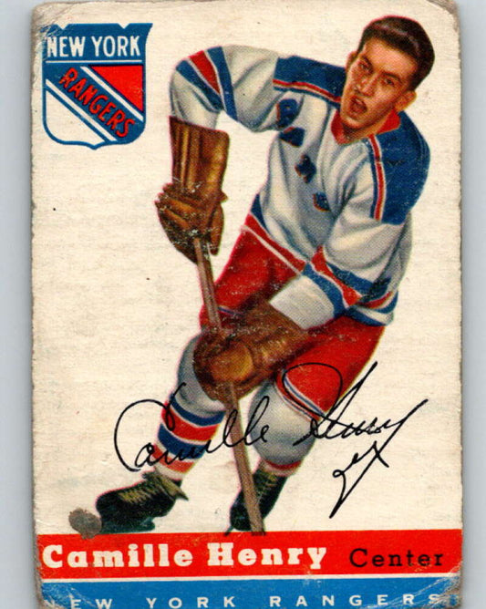 1954-55 Topps #32 Camille Henry  RC Rookie New York Rangers  V121