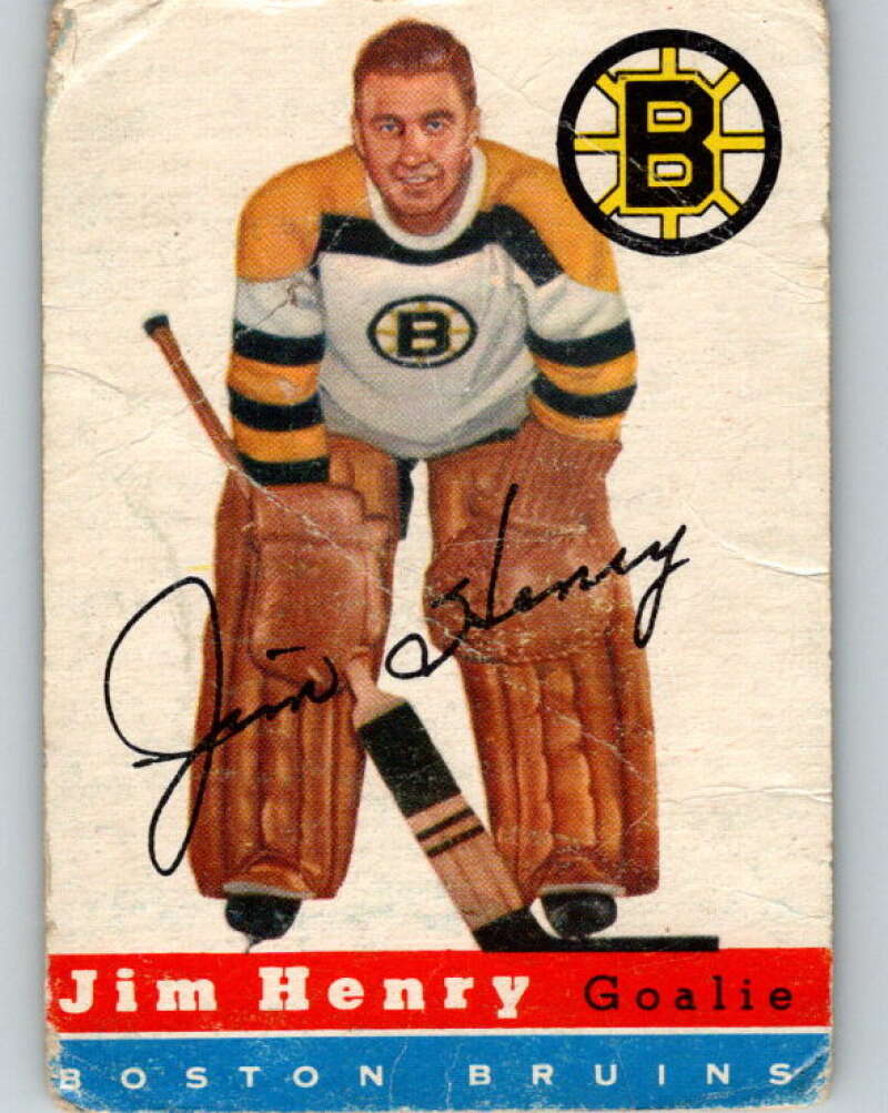 1954-55 Topps #37 Jim Henry  Boston Bruins  V124