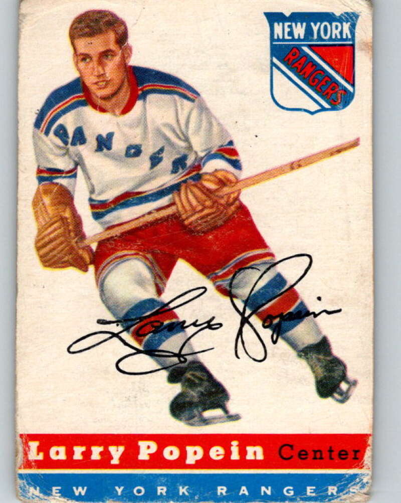 1954-55 Topps #55 Larry Popein  RC Rookie New York Rangers  V131