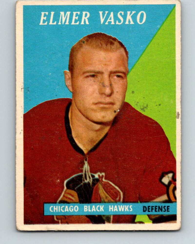 1958-59 Topps #12 Elmer Vasko  Chicago Blackhawks  V137
