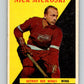 1958-59 Topps #27 Nick Mickoski  Detroit Red Wings  V144