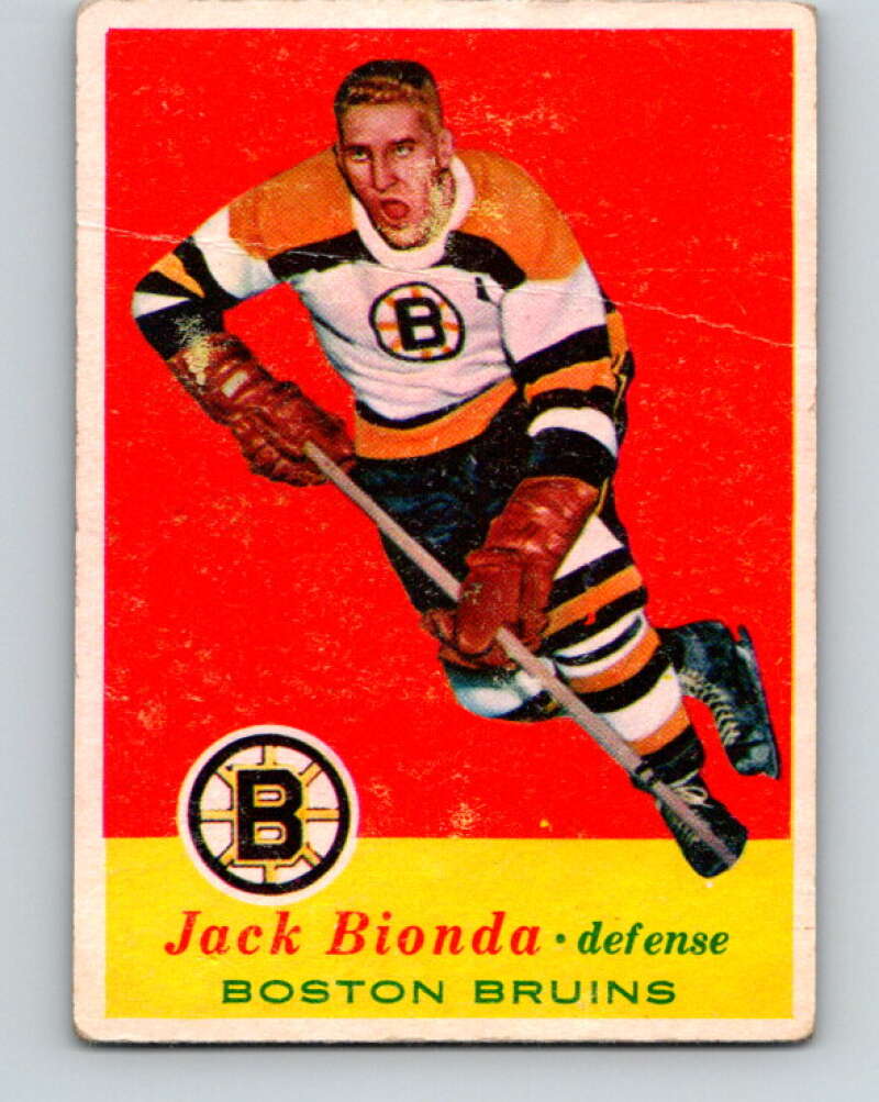 1957-58 Topps #2 Jack Bionda See Scan RC Rookie Boston Bruins  V170