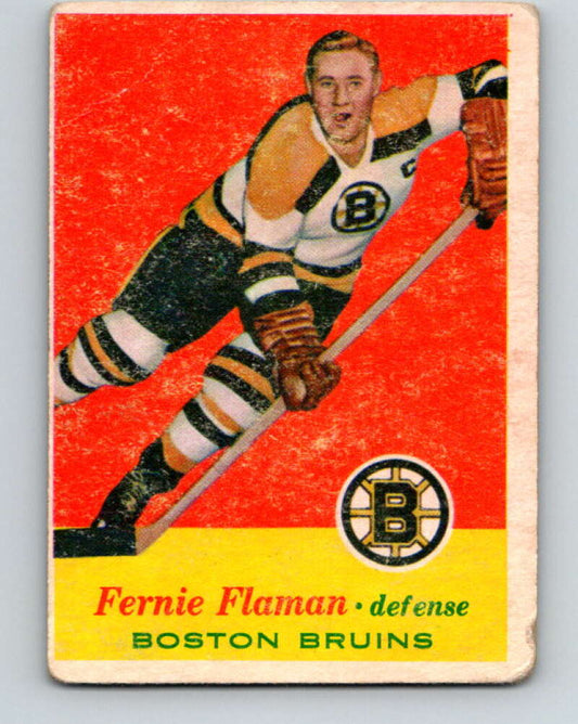 1957-58 Topps #4 Fern Flaman See Scan Boston Bruins  V200
