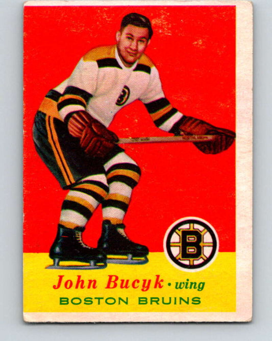 1957-58 Topps #10 Johnny Bucyk See Scan RC Rookie Boston Bruins  V171