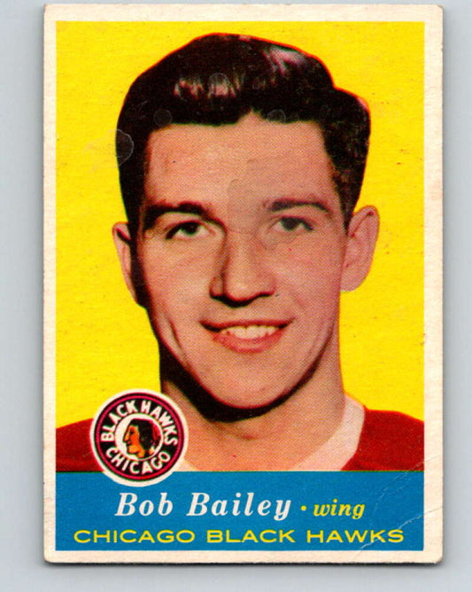 1957-58 Topps #19 Bob Bailey See Scan Chicago Blackhawks  V178