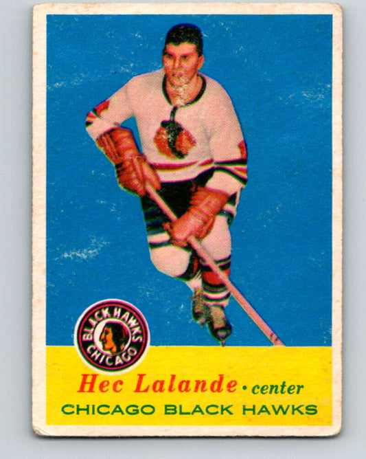 1957-58 Topps #31 Hec Lalande See Scan RC Rookie Chicago Blackhawks  V181
