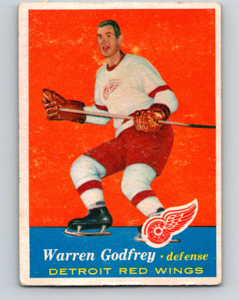 1957-58 Topps #41 Warren Godfrey See Scan Detroit Red Wings  V182