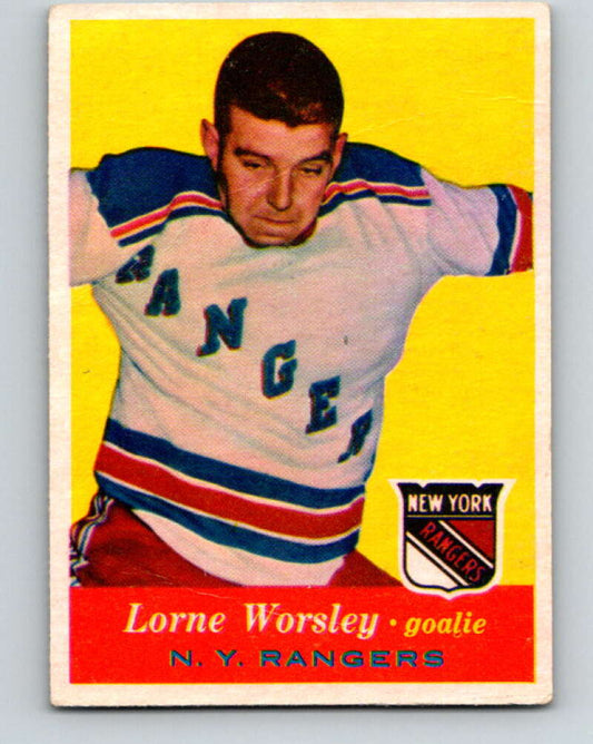 1957-58 Topps #53 Gump Worsley See Scan New York Rangers  V188