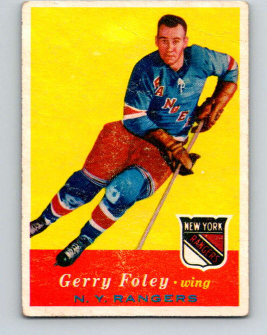 1957-58 Topps #57 Gerry Foley See Scan RC Rookie New York Rangers  V192