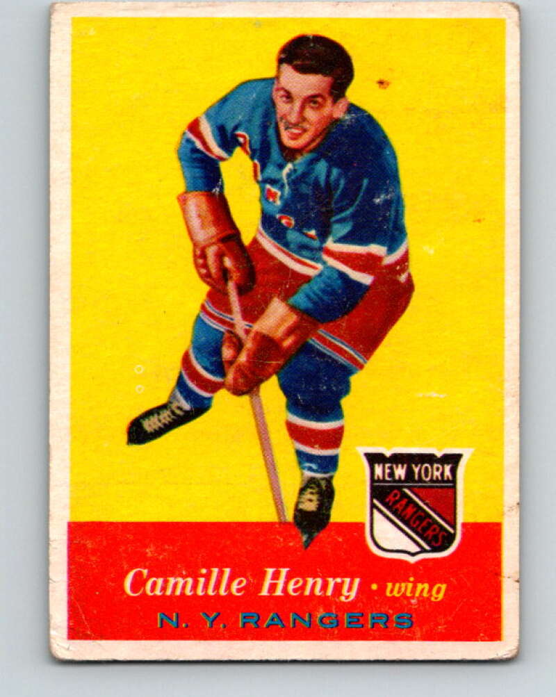 1957-58 Topps #63 Camille Henry See Scan New York Rangers  V197