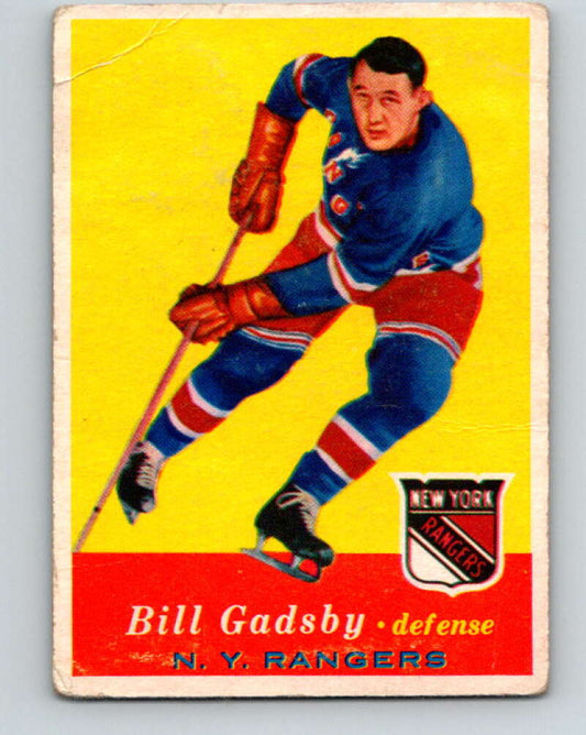 1957-58 Topps #65 Bill Gadsby See Scan New York Rangers  V199