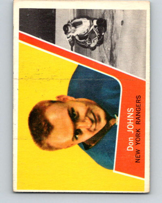 1963-64 Topps #64 Don Johns  RC Rookie New York Rangers  V464